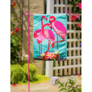 Flamingo Garden Garden Linen Flag,14l8502bl