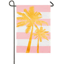 Palm Tree Stripe Garden Linen Flag,14l8525bl