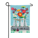 Floral Milk Bottle Trio Garden Linen Flag,14l8896bl