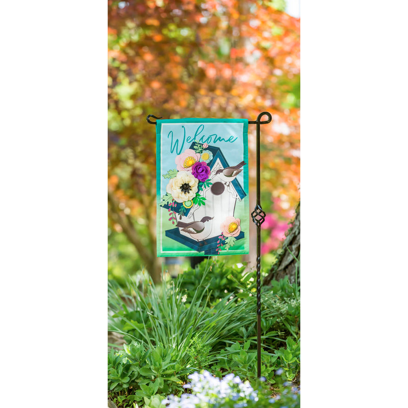 Evergreen Flag,Garden Birdhouse Garden Linen Flag,12.5x0.2x18 Inches