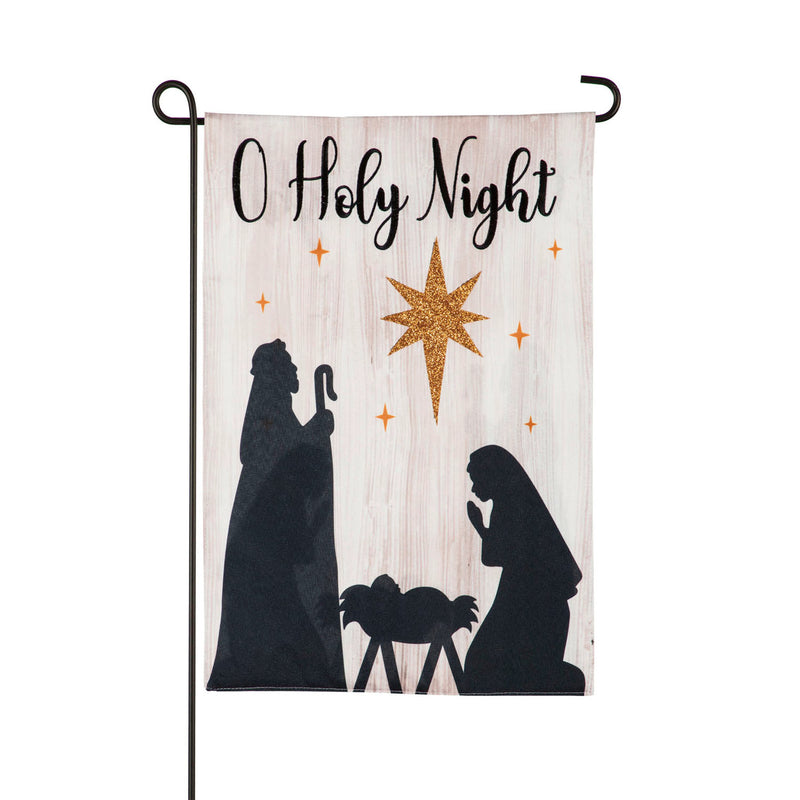 Evergreen Flag,Nativity Silhouette Garden Linen Flag,12.5x0.2x18 Inches