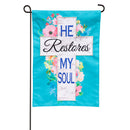 He Restores My Soul Garden Linen Flag,14l9516