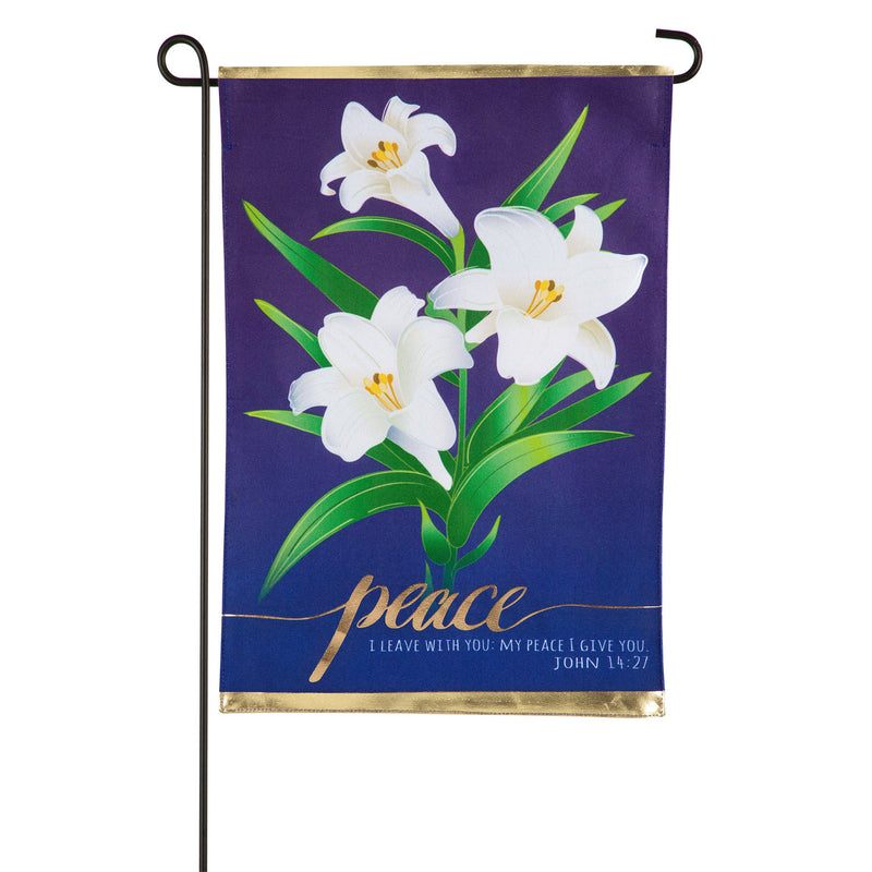 Evergreen Flag,Easter Lilies Garden Linen Flag,12.5x0.2x18 Inches