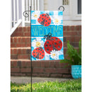Ladybug Plaid Welcome Garden Linen Flag,14l9634