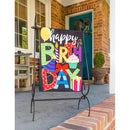 Happy Birthday Garden Linen Flag,14l9811