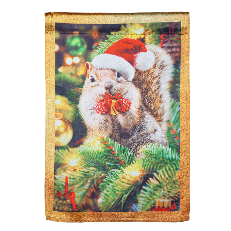 Evergreen Flag,Santa Squirrel Lustre Garden Flag,13x0.05x18 Inches