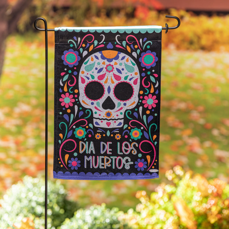 Evergreen Flag,Day of the Dead Garden Lustre Flag,13x0.05x18 Inches