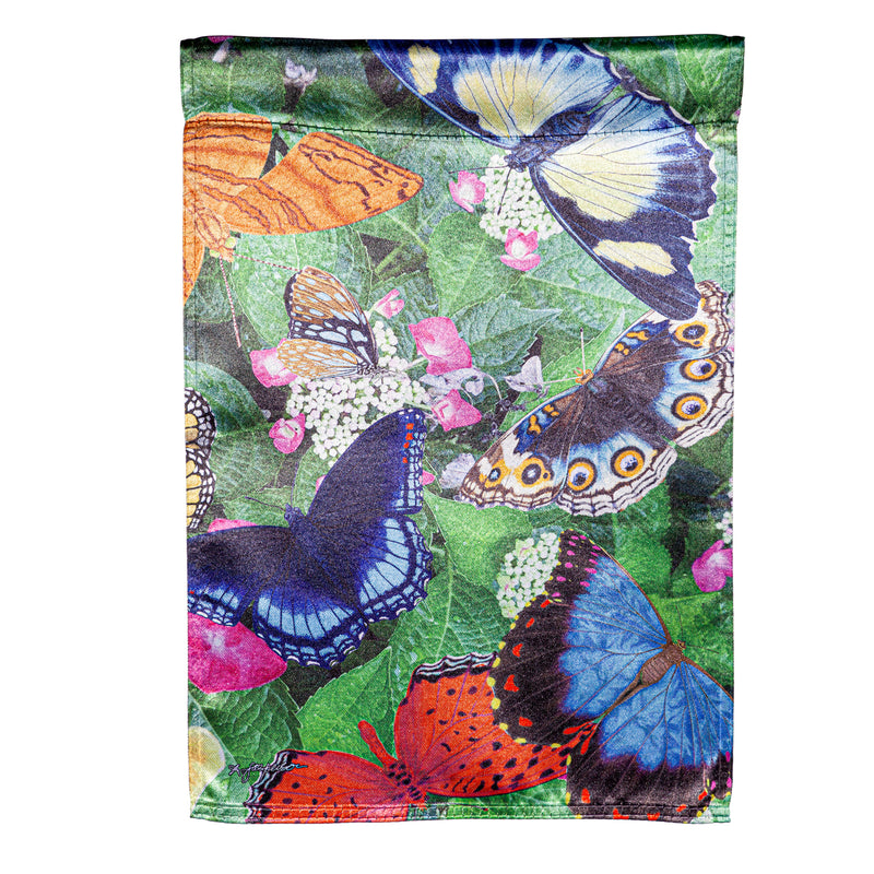 Evergreen Flag,Hello Butterflies Lustre Garden Flag,12.5x0.05x18 Inches