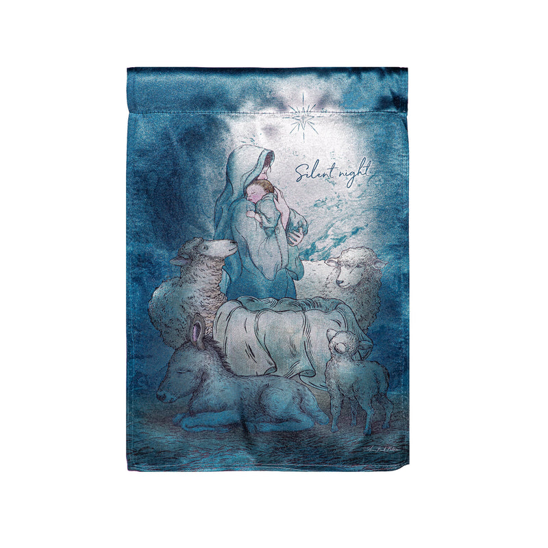 Silent Night Lustre Garden Flag,14lu12262