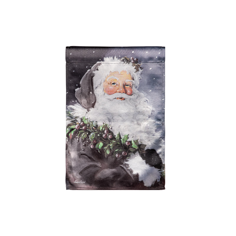 Evergreen Flag,Santa in the Winter Lustre Garden Flag,12.5x0.05x18 Inches