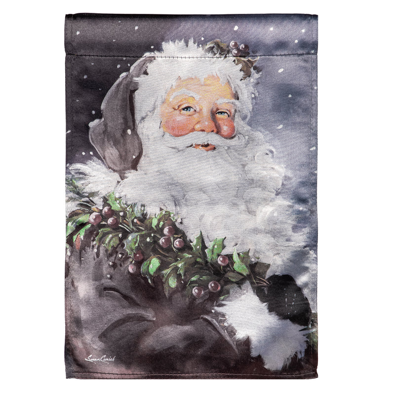 Evergreen Flag,Santa in the Winter Lustre Garden Flag,12.5x0.05x18 Inches