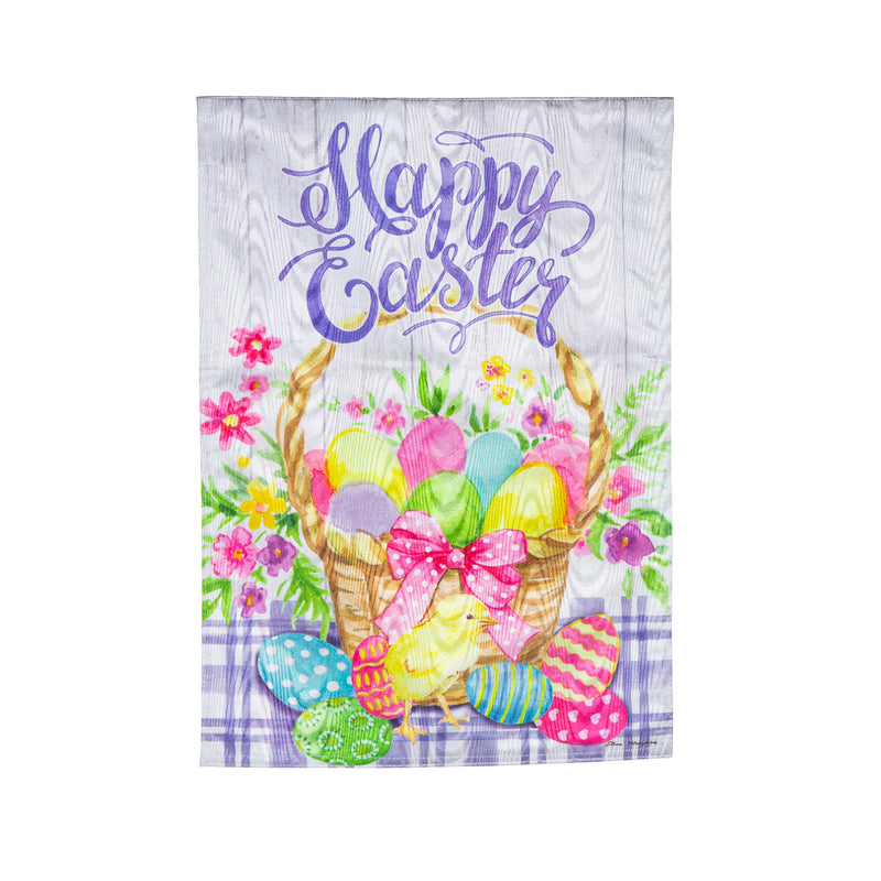 Evergreen Flag,Easter Egg Basket Moire Garden Flag,0.2x12.5x18 Inches