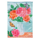 Jar of Dahlias Moire Garden Flag,14m11297