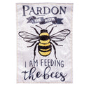 Feed the Bees Moire Garden Flag,14m11434