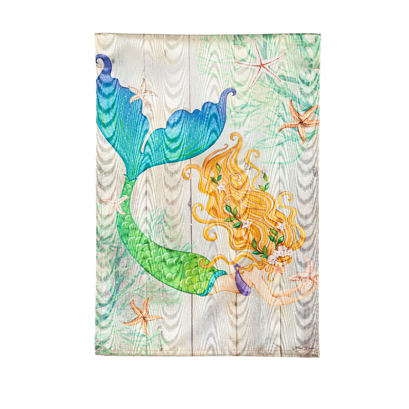 Evergreen Flag,Mermaid Moire Garden Flag,0.2x12.5x18 Inches