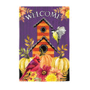 Welcome Fall Bird House Moire Garden Flag,14m11938