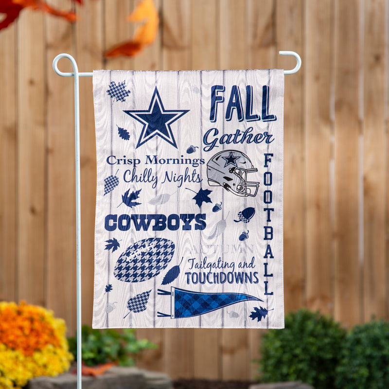 Evergreen Flag,Dallas Cowboys, Moire Flag, GDN, Fall Seasonal,12.5x0.2x18 Inches