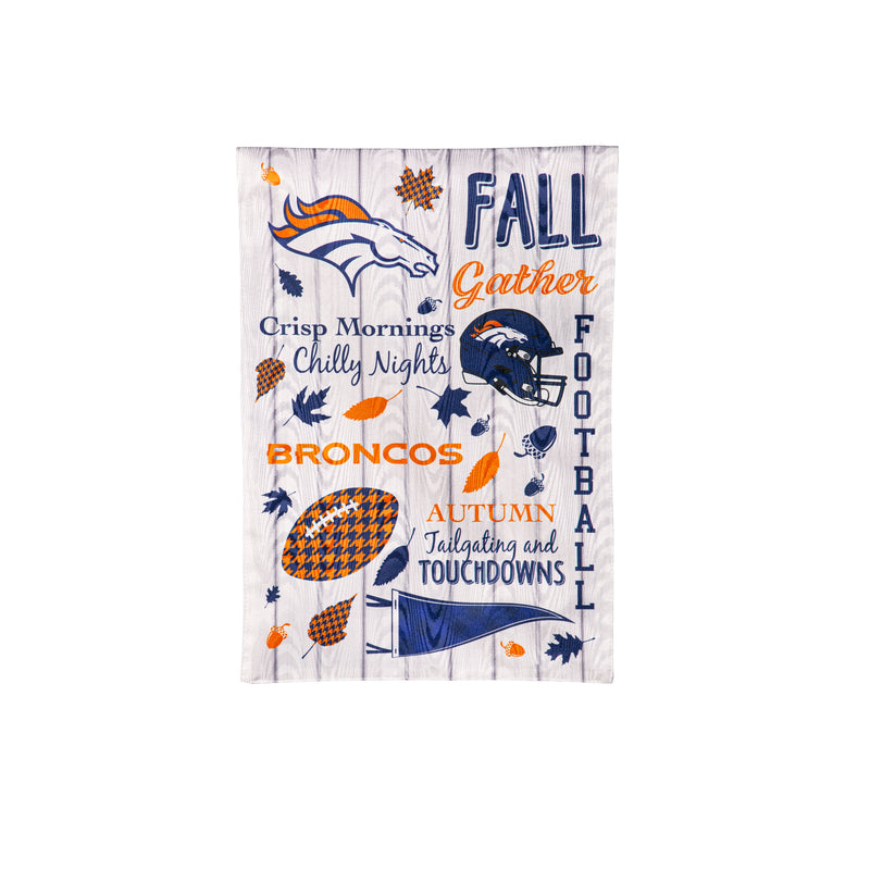 Evergreen Flag,Denver Broncos, Moire Flag, GDN, Fall Seasonal,12.5x0.2x18 Inches