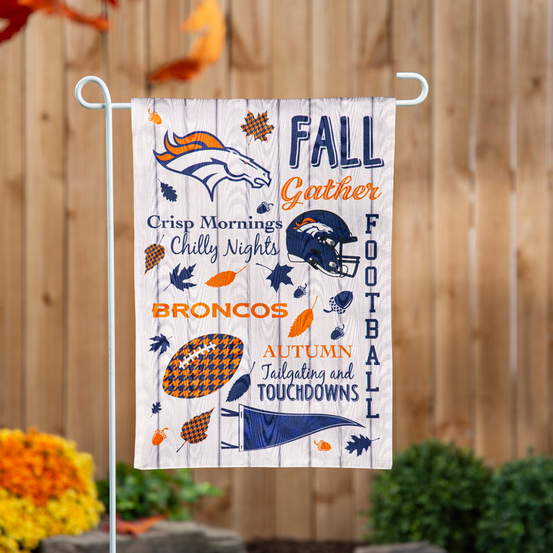 Evergreen Flag,Denver Broncos, Moire Flag, GDN, Fall Seasonal,12.5x0.2x18 Inches