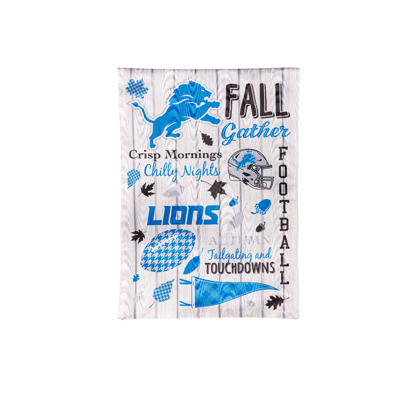 Evergreen Flag,Detroit Lions, Moire Flag, GDN Size, Fall Seasonal,12.5x0.2x18 Inches