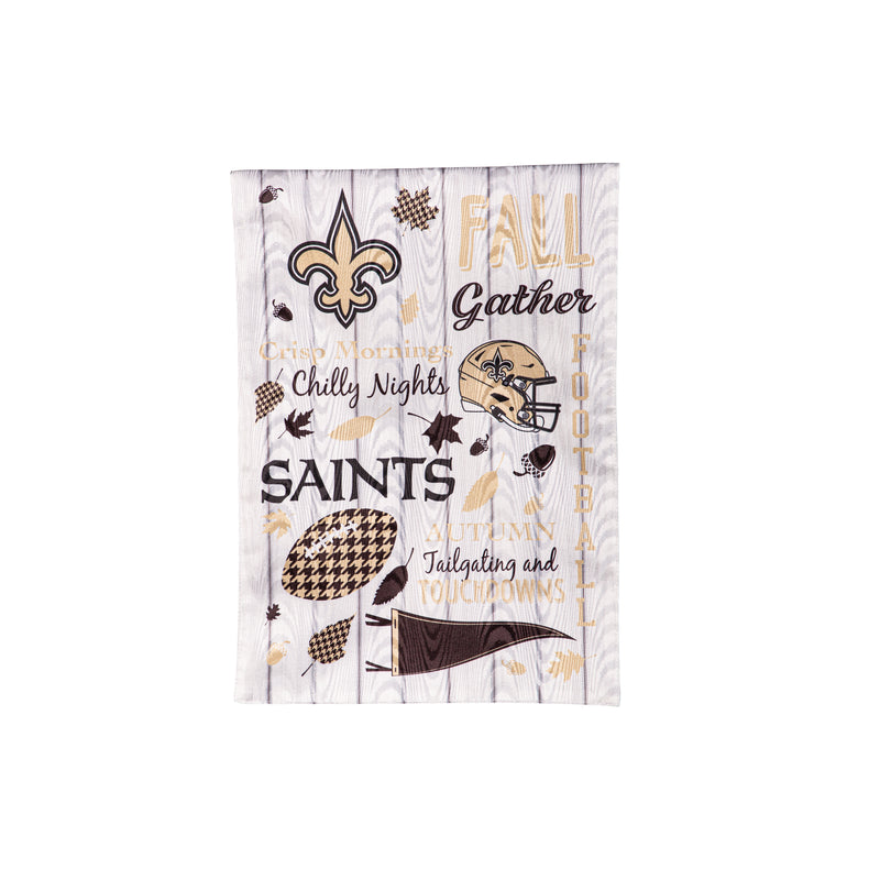 Evergreen Flag,New Orleans Saints, Moire Flag, GDN, Fall Seasonal,12.5x0.2x18 Inches