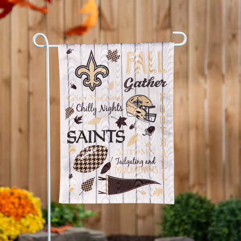 Evergreen Flag,New Orleans Saints, Moire Flag, GDN, Fall Seasonal,12.5x0.2x18 Inches