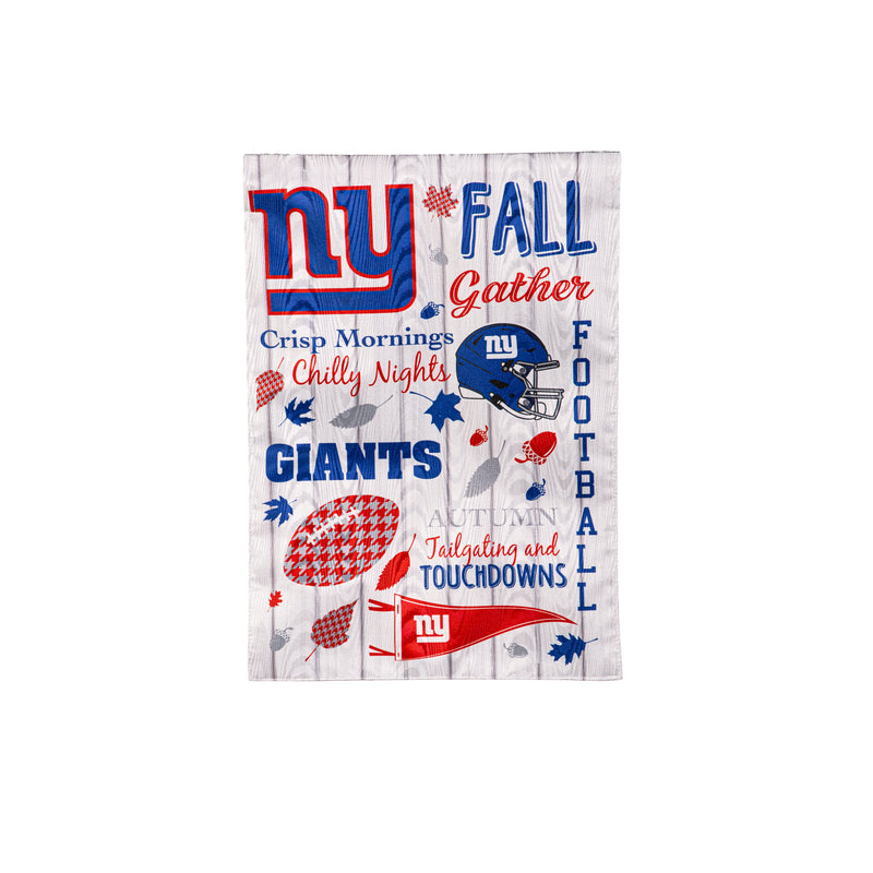 Evergreen Flag,New York Giants, Moire Flag, GDN, Fall Seasonal,12.5x0.2x18 Inches