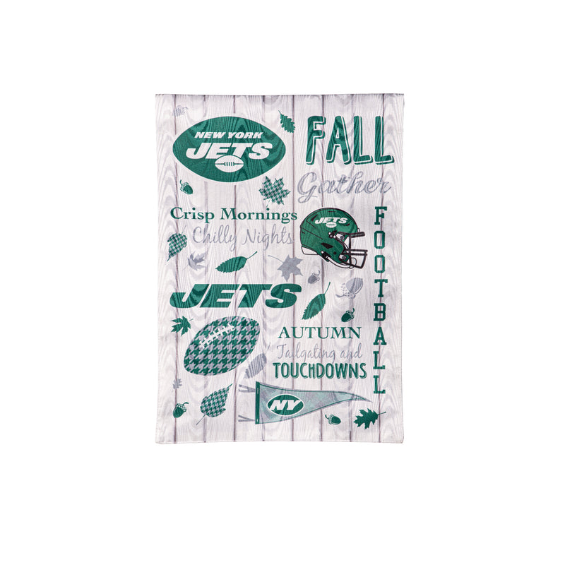 Evergreen Flag,New York Jets, Moire Flag, GDN, Fall Seasonal,12.5x0.2x18 Inches