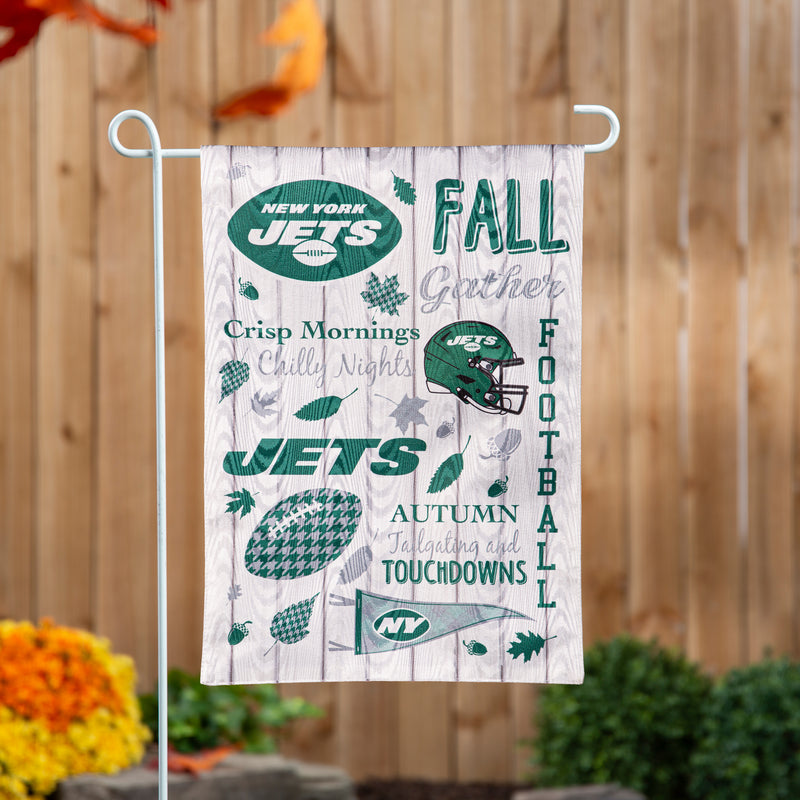 Evergreen Flag,New York Jets, Moire Flag, GDN, Fall Seasonal,12.5x0.2x18 Inches