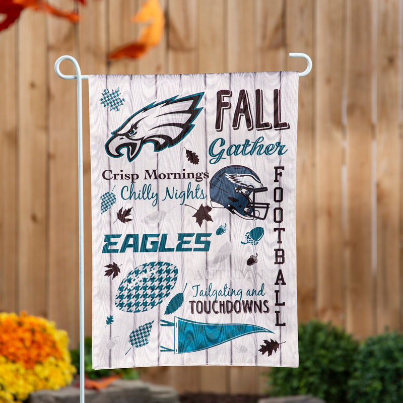 Evergreen Flag,Philadelphia Eagles, Moire Flag, GDN, Fall Seasonal,12.5x0.2x18 Inches