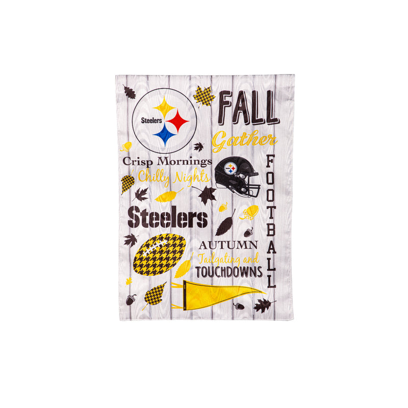 Evergreen Flag,Pittsburgh Steelers, Moire Flag, GDN, Fall Seasonal,12.5x0.2x18 Inches