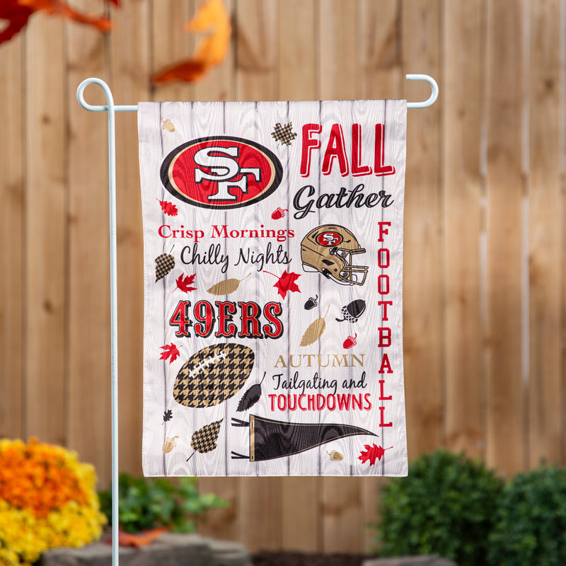 Evergreen Flag,San Francisco 49ers, Moire Flag, GDN, Fall Seasonal,12.5x0.2x18 Inches