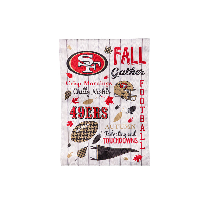 Evergreen Flag,San Francisco 49ers, Moire Flag, GDN, Fall Seasonal,12.5x0.2x18 Inches