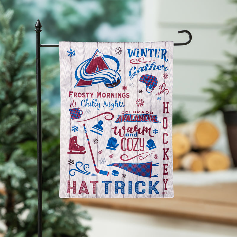 Evergreen Flag,Colorado Avalanche, Moire Flag, GDN, Fall Seasonal,12.5x0.2x18 Inches