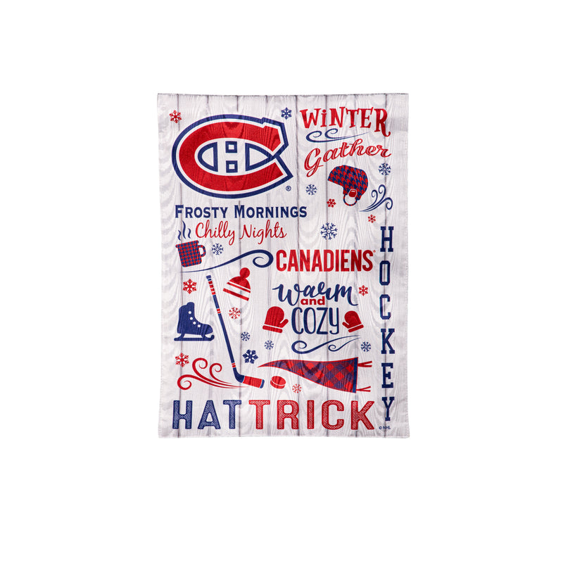 Evergreen Flag,Montreal Canadiens, Moire Flag, GDN, Fall Seasonal,12.5x0.2x18 Inches