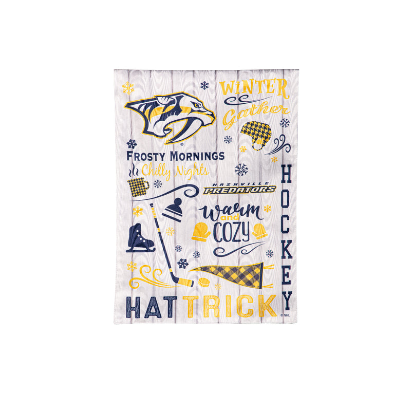 Evergreen Flag,Nashville Predators, Moire Flag, GDN, Fall Seasonal,12.5x0.2x18 Inches