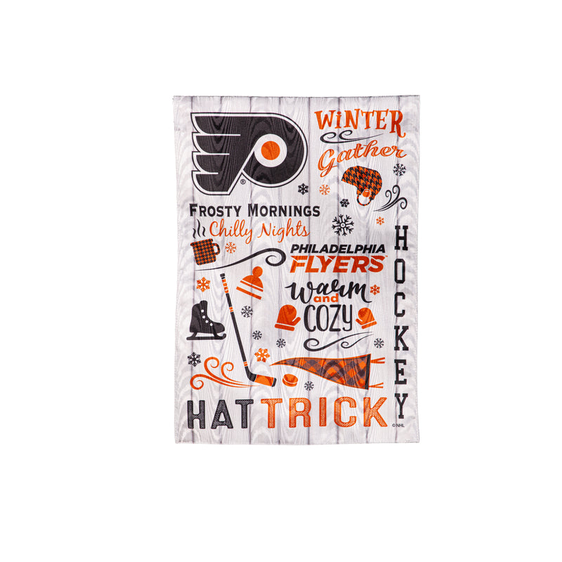 Evergreen Flag,Philadelphia Flyers, Moire Flag, GDN, Fall Seasonal,12.5x0.2x18 Inches