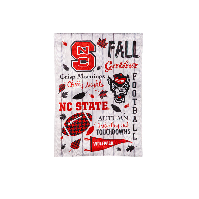 Evergreen Flag,North Carolina State University, Moire Flag, GDN, Fall Seasonal,12.5x0.2x18 Inches
