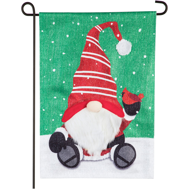 Evergreen Flag,Santa Tomte Garden Shimmer Linen Flag,12.5x0.2x18 Inches