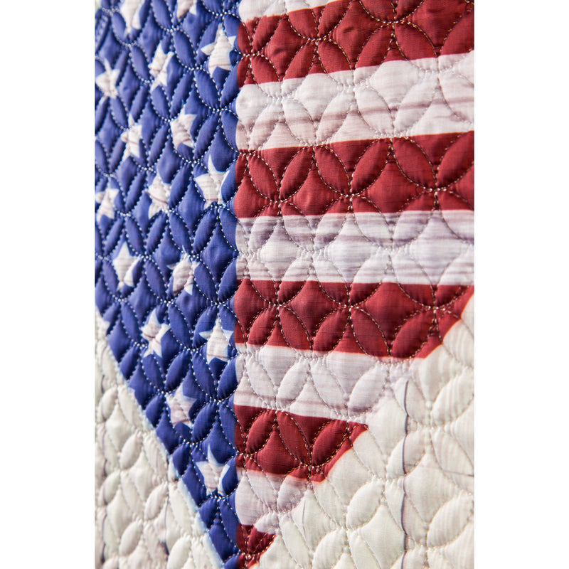 Evergreen Flag,Stars & Stripes Heart Garden Quilted Flag,18x12.5x0.2 Inches