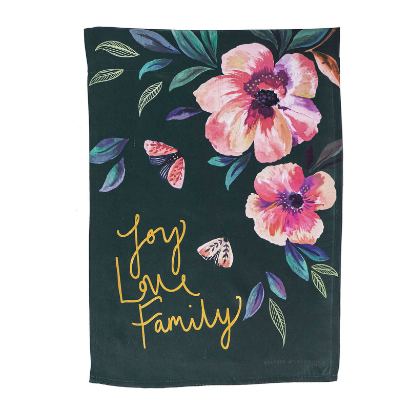 Joy Love Family Garden Suede Flag, 18"x12.5"inches