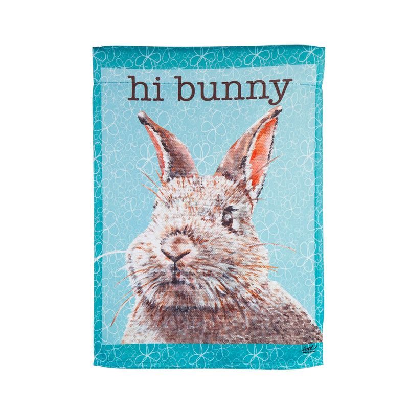 Hi Bye Bunny Reversible Garden Suede Flag, 18"x12.5"inches