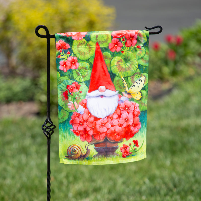 Geranium Gnome Garden Suede Flag,14s10778