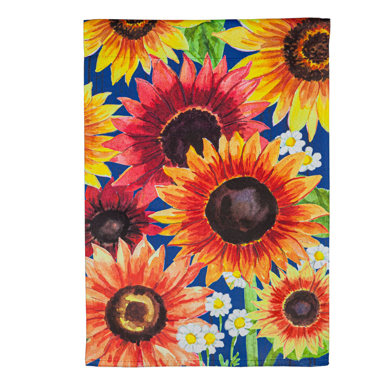 Evergreen Flag,Multi-Color Fall Sunflowers Garden Suede Flag,12.5x0.02x18 Inches