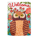 Fall Owl Welcome Garden Suede Flag,14s10994