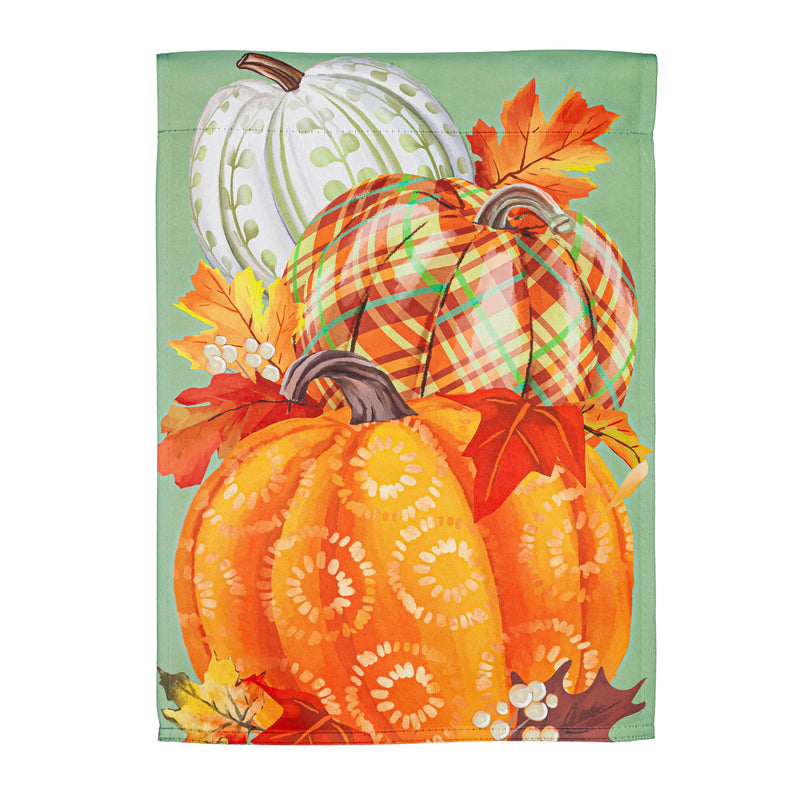 Evergreen Flag,Painted Fall Pumpkins Garden Suede Flag,12.5x0.02x18 Inches
