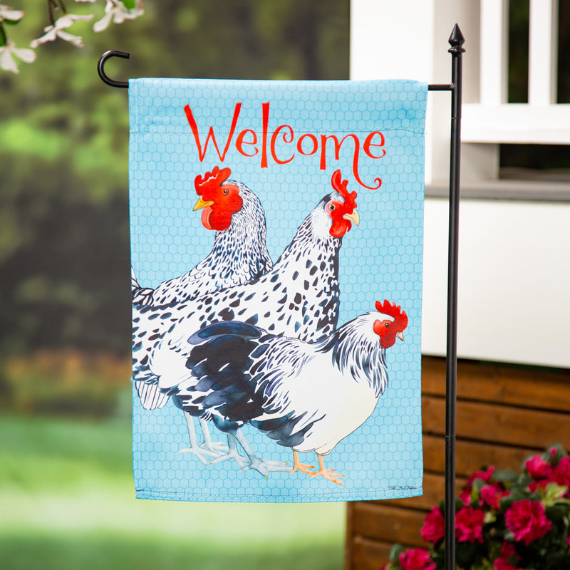 Evergreen Flag,Chickens Suede Garden Flag,12.5x0.02x18 Inches
