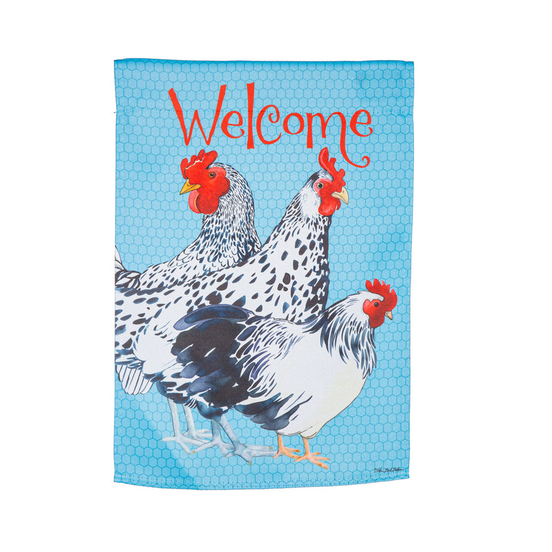 Evergreen Flag,Chickens Suede Garden Flag,12.5x0.02x18 Inches