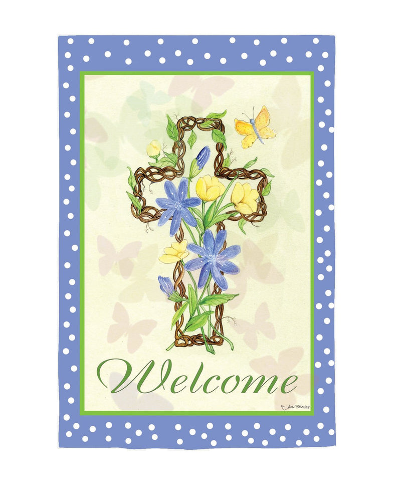 Evergreen Flag,Easter Welcome Suede Garden Flag,12.5x0.02x18 Inches