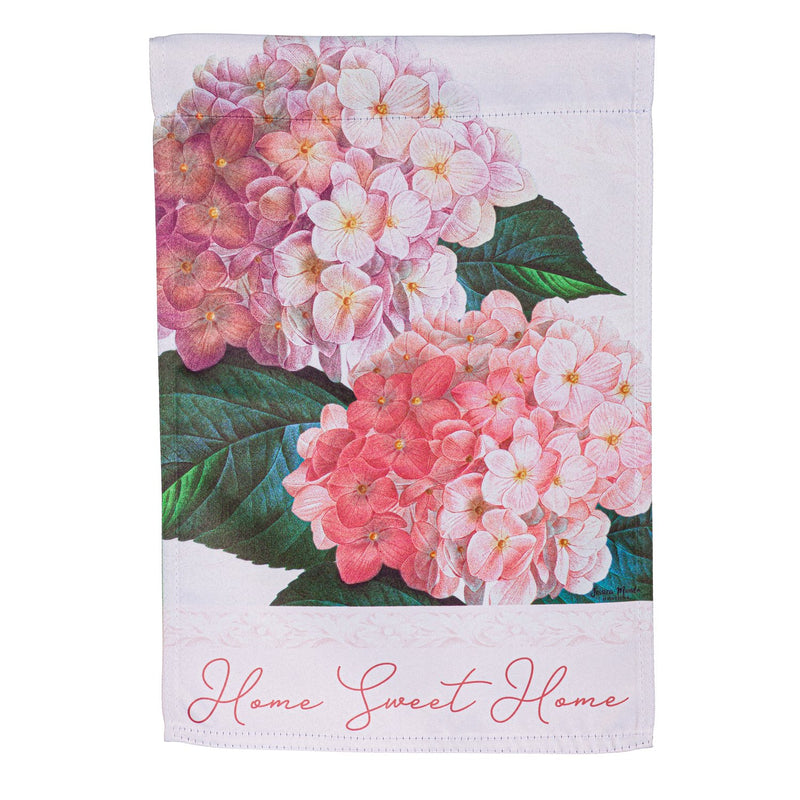 Evergreen Flag,Pink Hydrangea Suede Garden Flag,12.5x0.02x18 Inches